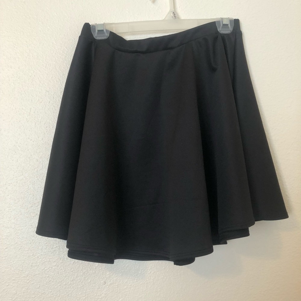 Black mini skater skirt